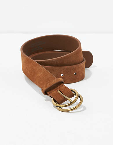 AE Suede Double-O Buckle Belt