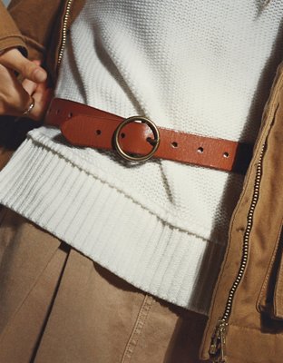 Yade Classic Oval Buckle Leather Belt