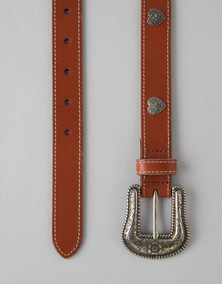 Женские ремни American Eagle AE Heart Concho Leather Belt — фото 2
