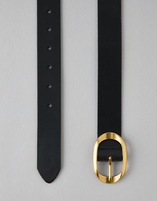 AE Oval-Twist-Buckle Leather Belt