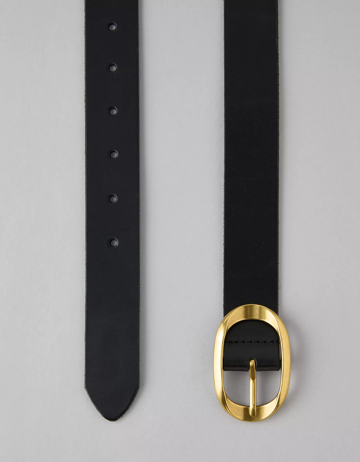 AE Oval-Twist-Buckle Leather Belt - thumbnail 2