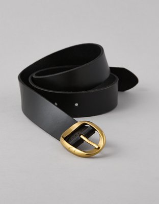 AE Oval-Twist-Buckle Leather Belt