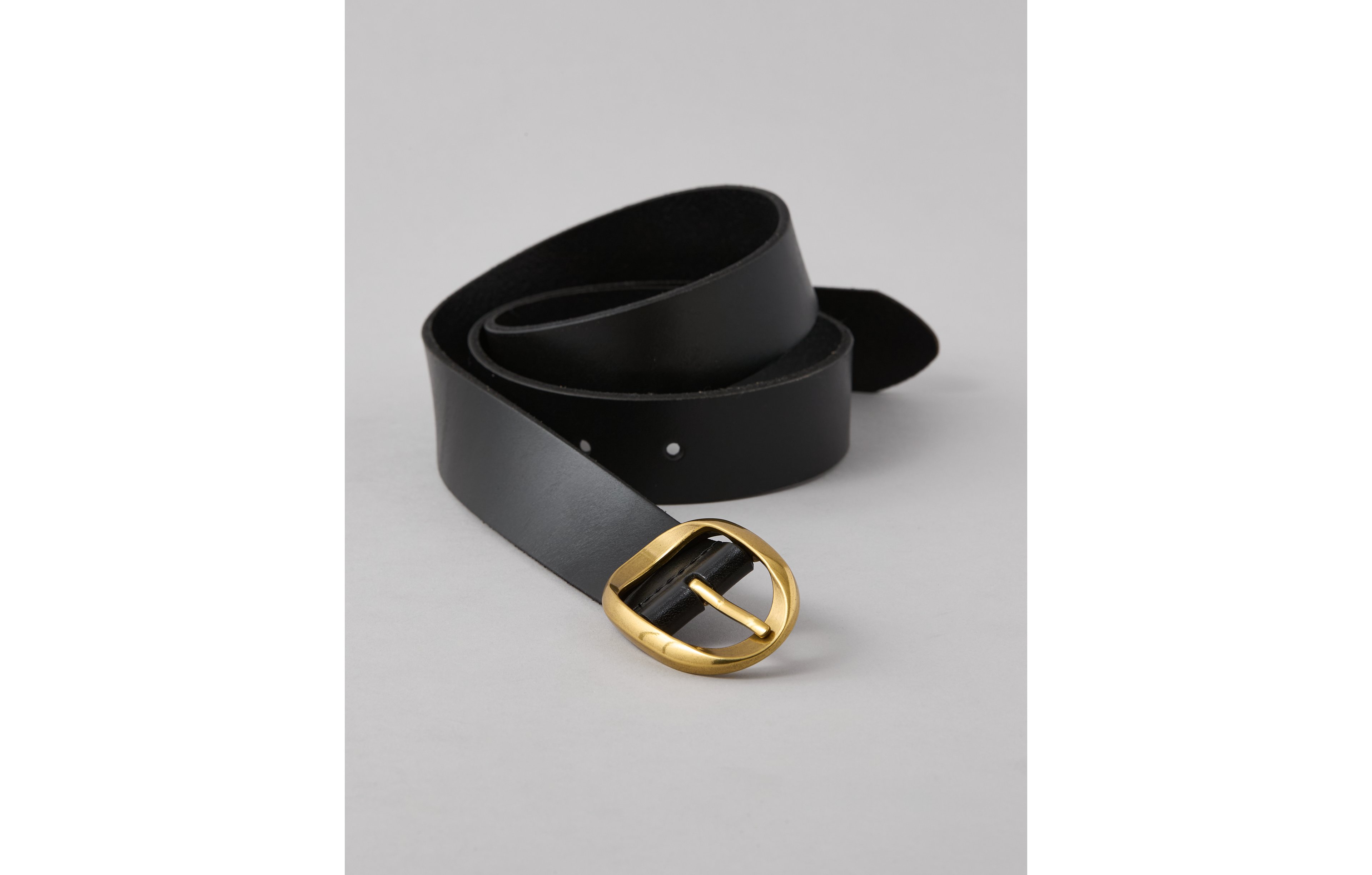 AE Oval-Twist-Buckle Leather Belt