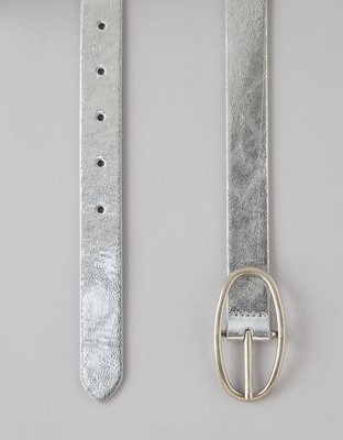 Ceinture à boucle ovale métallique AE
