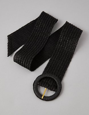 AE Wide Raffia Belt