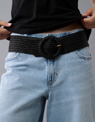 AE Wide Raffia Belt