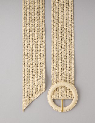 AE Wide Raffia Belt