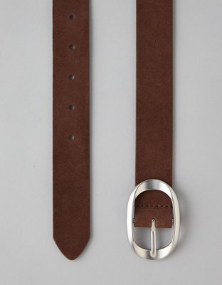 AE Suede Oval Twist-Buckle Belt