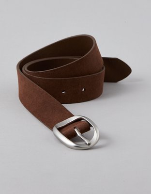 AE Suede Oval Twist-Buckle Belt | AE