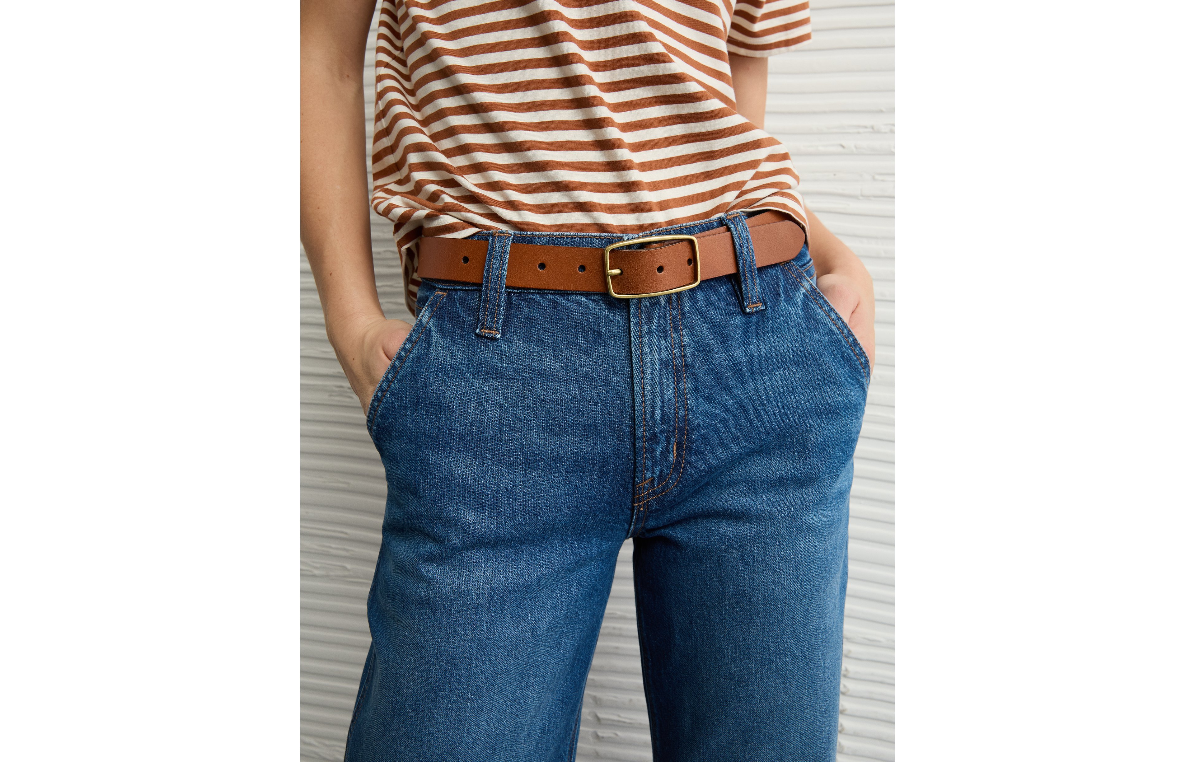 AE Rectangle Buckle Leather Belt
