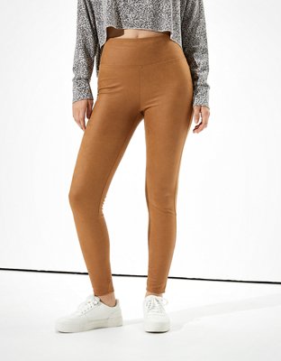 High Waisted Faux Suede Leggings