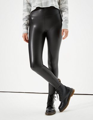high waisted leather jeggings