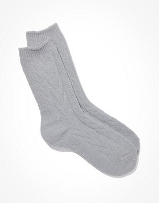 AE Fuzzy Cable Crew Sock