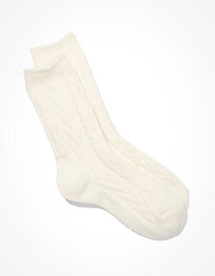 AE Fuzzy Cable Crew Sock