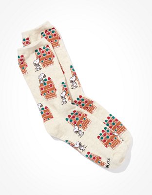 AE Snoopy Gingerbread Crew Sock