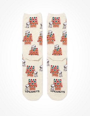 AE Snoopy Gingerbread Crew Sock