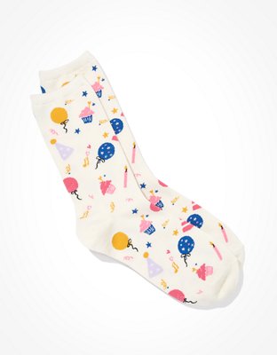 AEO Happy Birthday Crew Sock