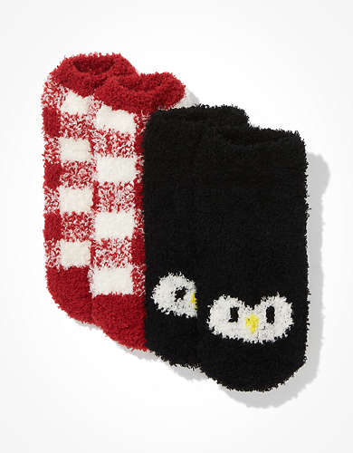 AE Cozy Animal Ankle Sock 2-Pack