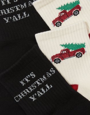 Носки AE Christmas Boyfriend, 2 шт. — American Eagle — фото 2