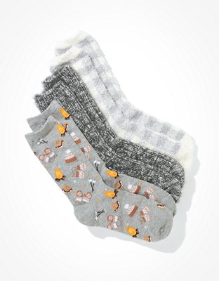 AE Paquete de 3 pares de calcetines largos navideños