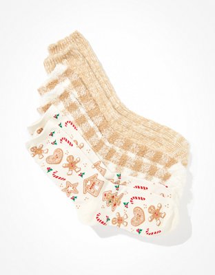 AE Paquete de 3 pares de calcetines largos navideños