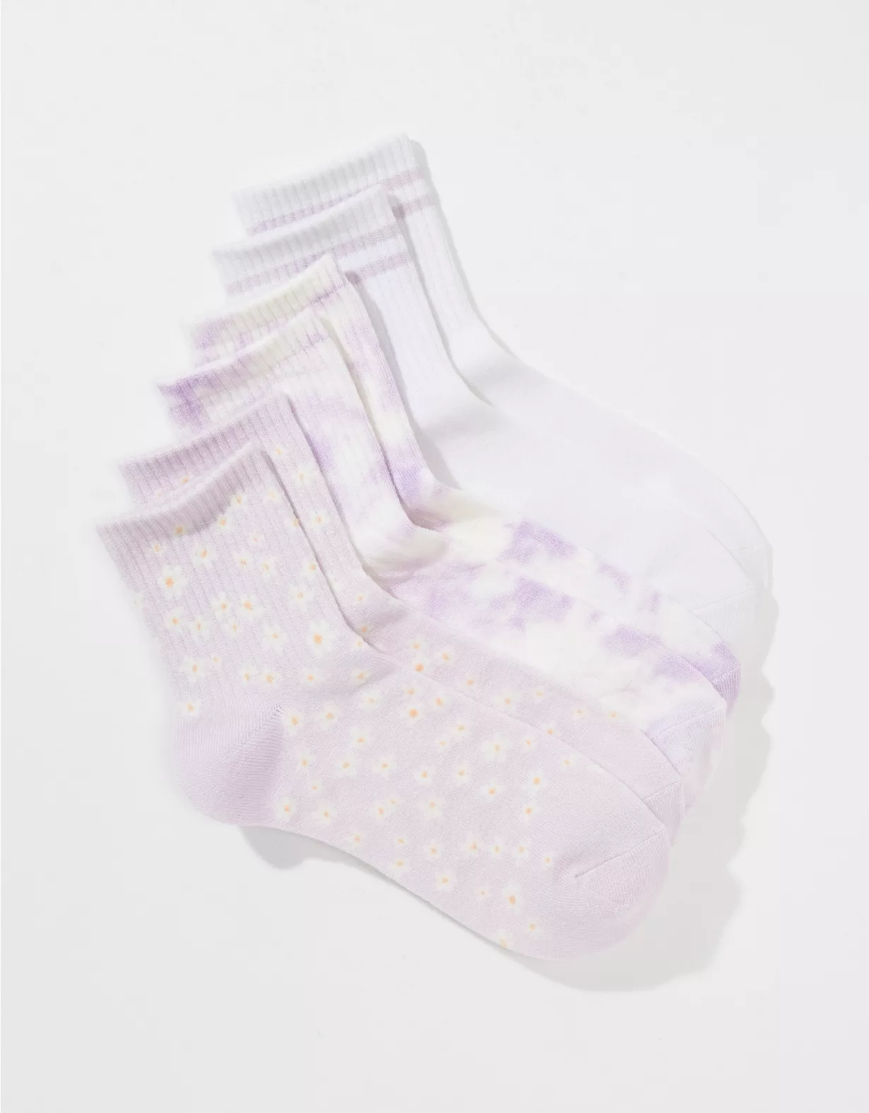AE Ditsy Tie-Dye Boyfriend Sock 3-Pack