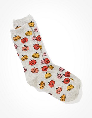 AE Jack-O-Lantern Crew Sock