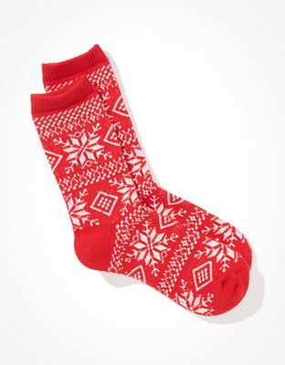 AE Snowflake Fairisle Crew Sock
