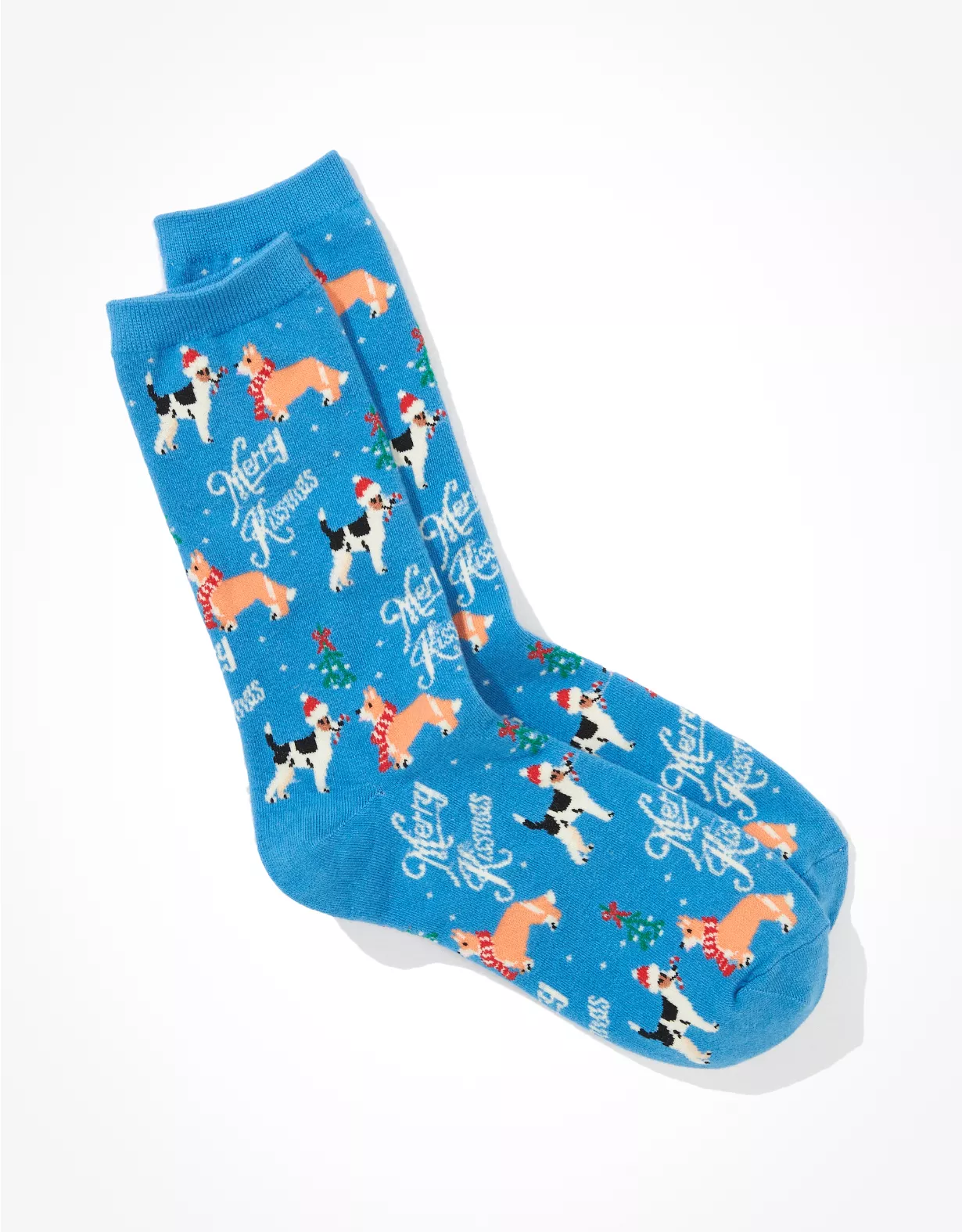 AE Merry Kissmas Dog Crew Socks