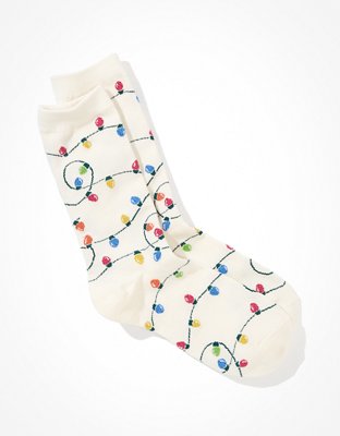 AE Christmas Lights Crew Sock