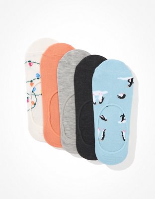 AE Christmas Lights No Show Sock 5-Pack