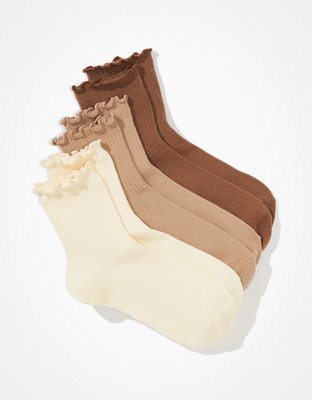 AE Ruffle Trim Boyfriend Sock 3-Pack