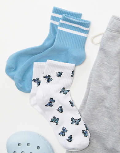 AE Butterfly Boyfriend Socks 2-Pack