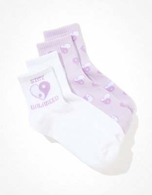 AE Heart Yin & Yang Boyfriend Sock 2-Pack