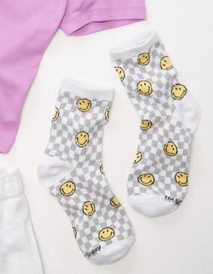 AE Checkered Smiley® '90s Crew Sock