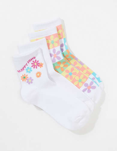 AE Multi-Color Floral Boyfriend Sock 2-Pack