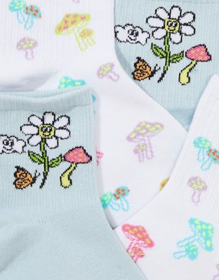 AE Flower + Mushroom Boyfriend Sock 2-Pack