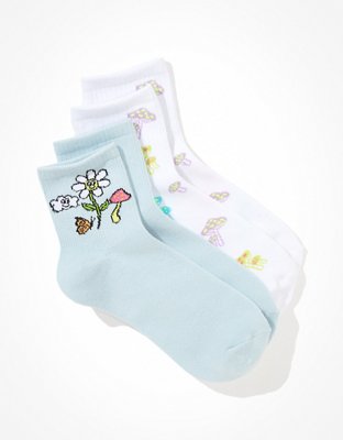 AE Flower + Mushroom Boyfriend Sock 2-Pack