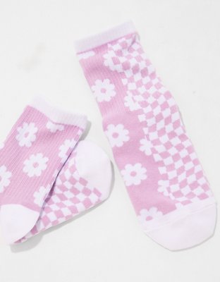 AE Daisy + Checkerboard '90s Crew Sock