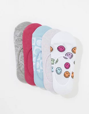 AE Multi-Color Smiley® No-Show Sock 5-Pack