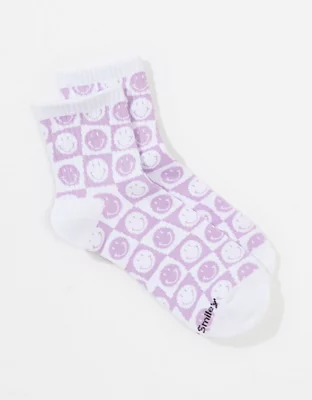 AE Smiley® Checkerboard Boyfriend Socks