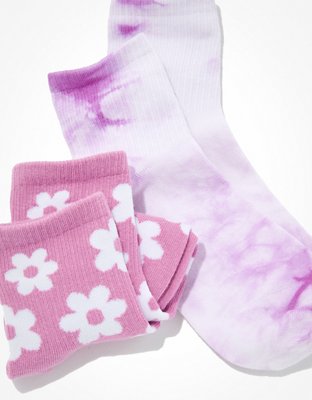 AE Daisy + Tie-Dye Boyfriend Sock 2-Pack