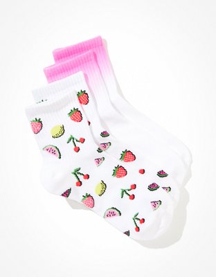 American Eagle Fruit Salad Boyfriend Sock 2-Pack - 0425_2842_100