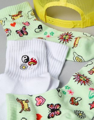 AE Sticker Boyfriend Sock 2-Pack