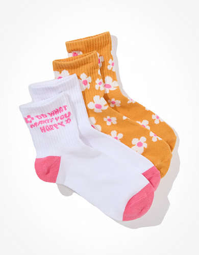 AE Happy Floral Boyfriend Sock 2-Pack