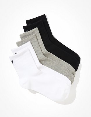 AE, Pack of 3 - Core Crew Socks - Black, Gym Socks