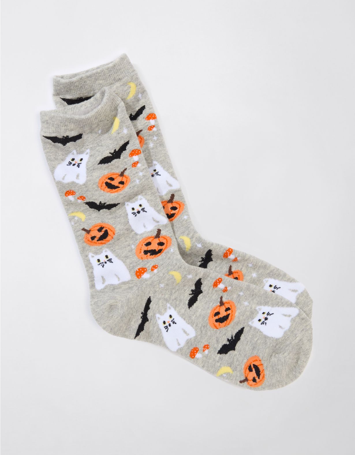AE Cat Ghost + Pumpkin Crew Socks