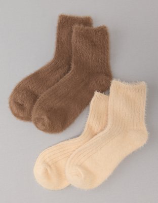 AE Fuzzy Boyfriend Sock 2-Pack