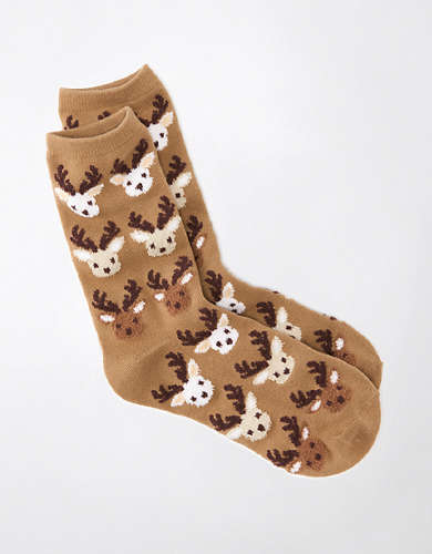 AE Reindeer Crew Sock