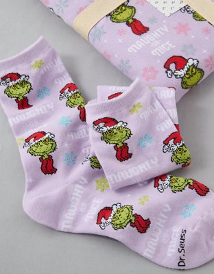 Grinch Womens' Socks 3 Pairs Size 5-9 Green and Red Low Cut Socks